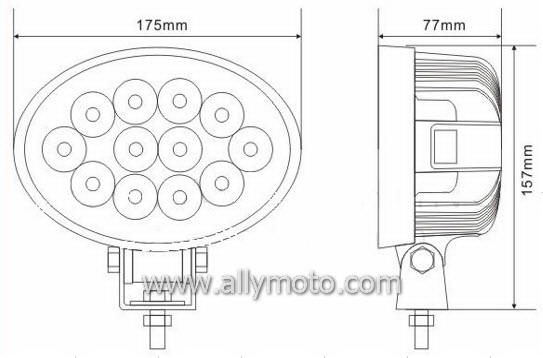 36W LED Driving Light Work Light 1020